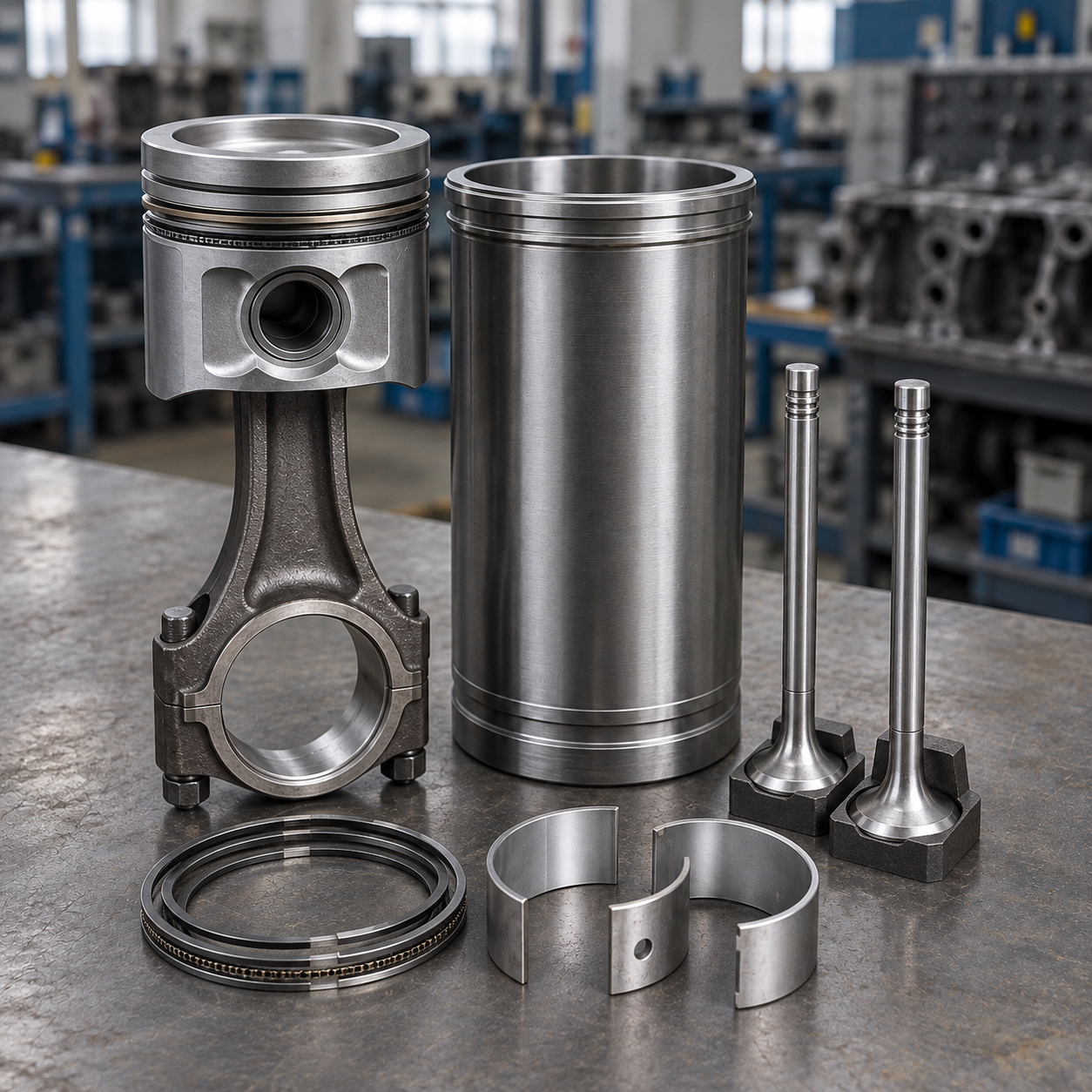 Engine piston, liner and bearing service parts